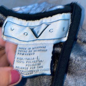 Voice V tank top, cropped, velvety feel. used, has flowers.